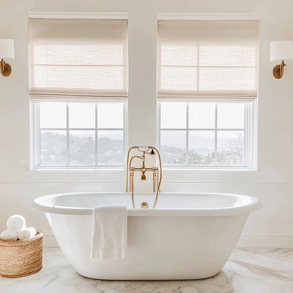 Lorna French Linen Custom Roman Shades for Windows | IXA Curtains