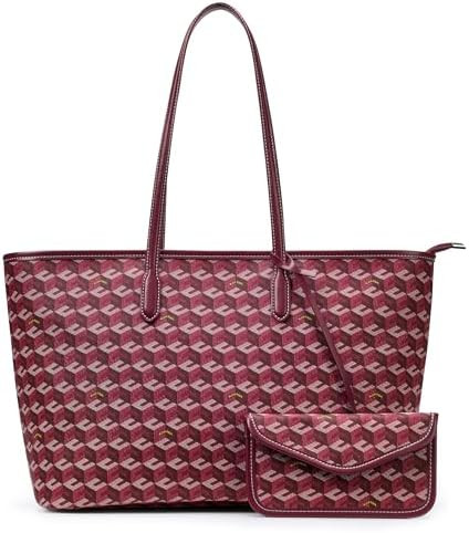 KALIDI 3D Cube Tote Bag Cubic Garden Monogram Print Leather Women Weekender Bag Shopper Handbags ... | Amazon (US)