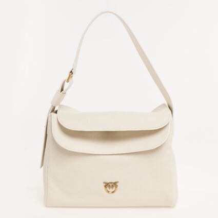 Cream Leather Shoulder Bag | TK Maxx