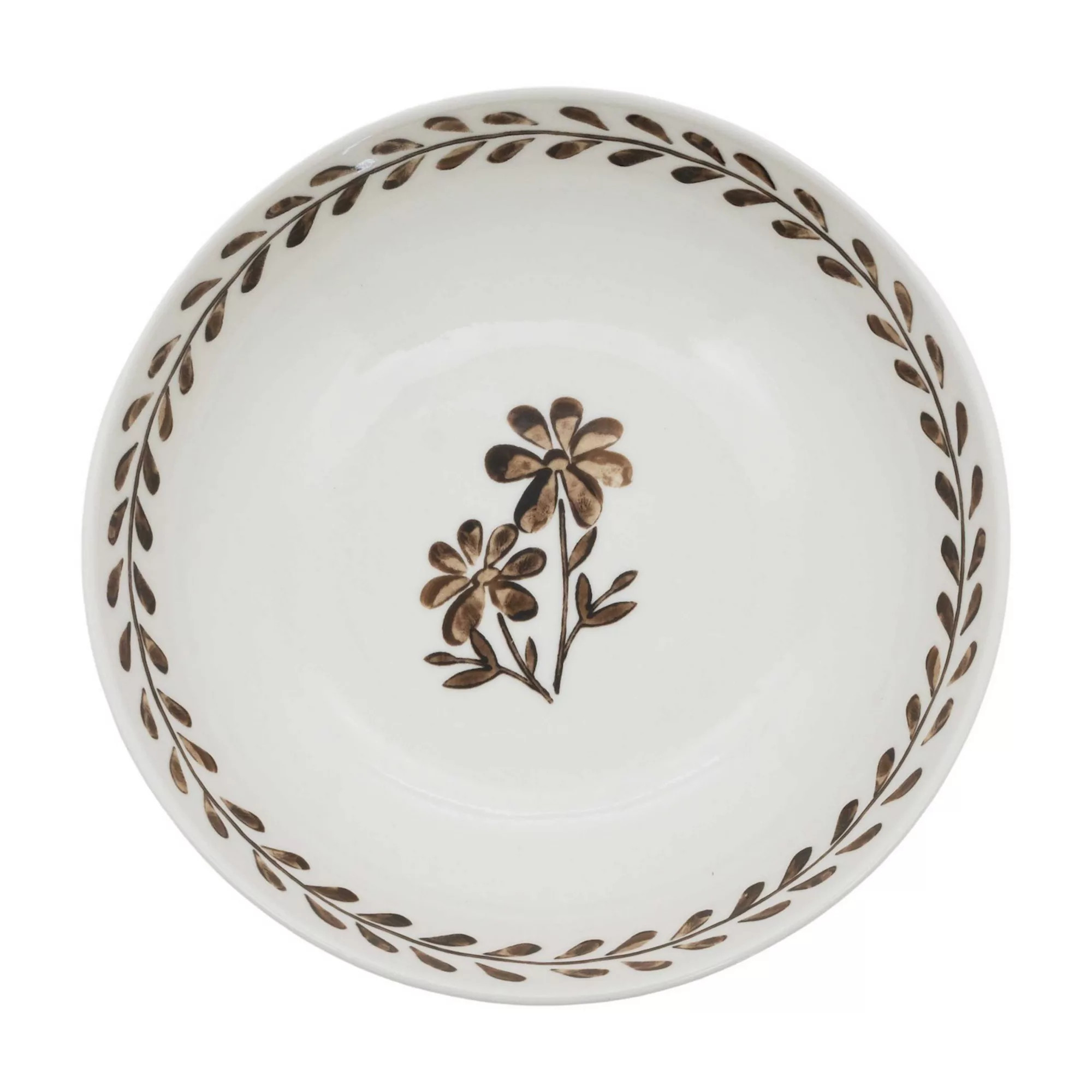 Everyday Decor Brown Floral Ceramic Bowl | Kohl's