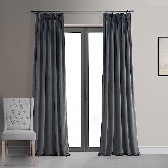 HPD Half Price Drapes Velvet Blackout Curtains/Drapes - 96 Inches Long 1 Panel Blackout Curtain S... | Amazon (US)