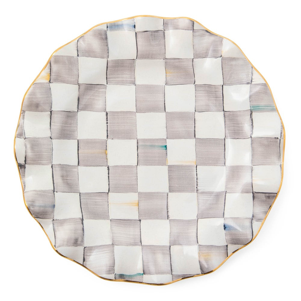 Sterling Check Fluted Ceramic Dinnerware | MacKenzie-Childs