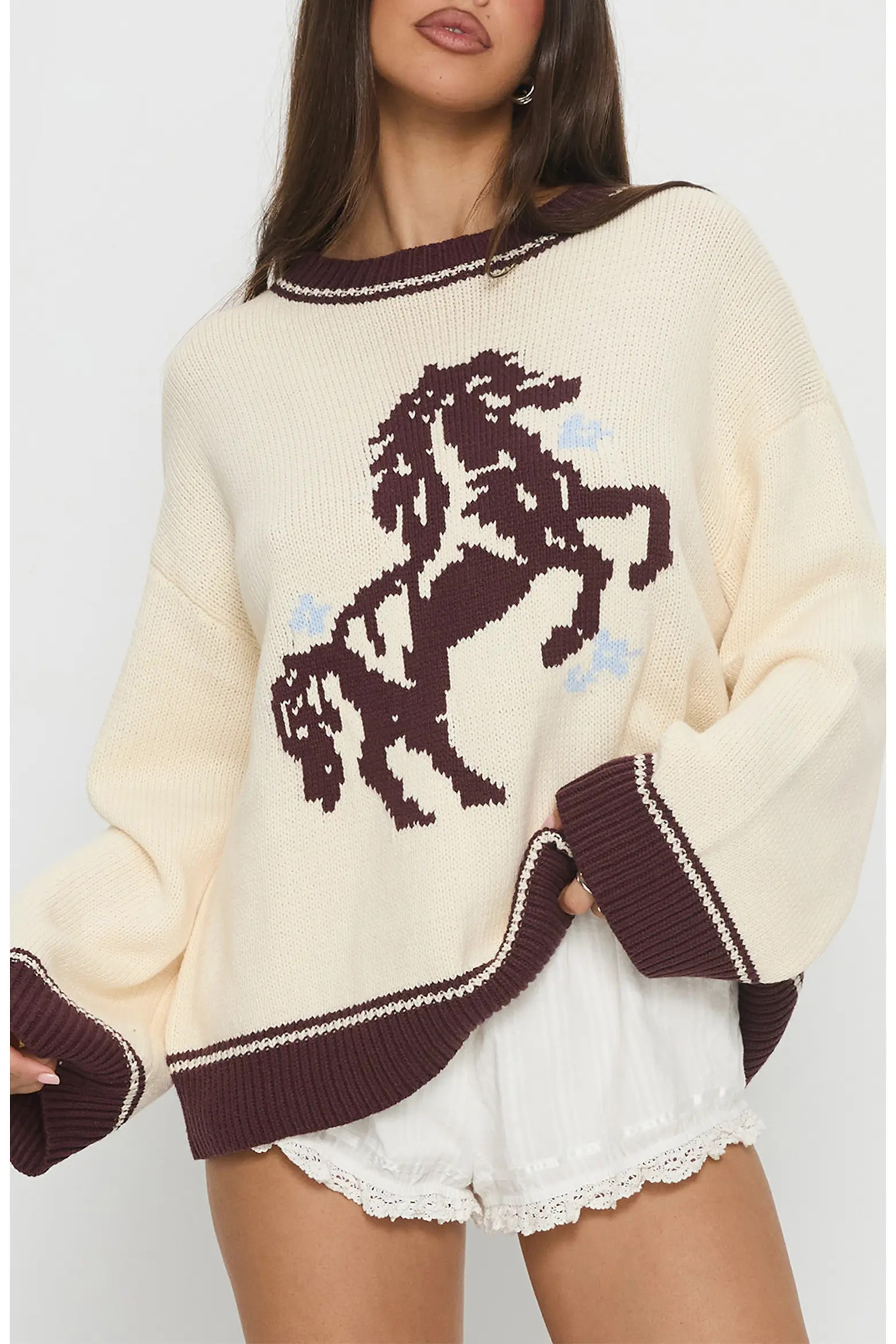 Rhianonn Horse Graphic Cotton Blend Sweater (Women) | Nordstrom | Nordstrom