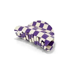 Two Oh One Checkered Hair Clip Claw Acrylic Strong Hold Women's Accessory for all Hair Type, Purp... | Amazon (US)
