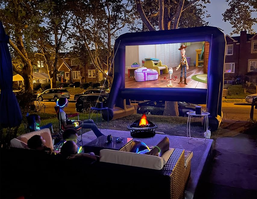 15' Inflatable Outdoor Projector Movie Screen -Package with Rope, Blower + Tent Stakes - XHYCPY Infl | Amazon (US)