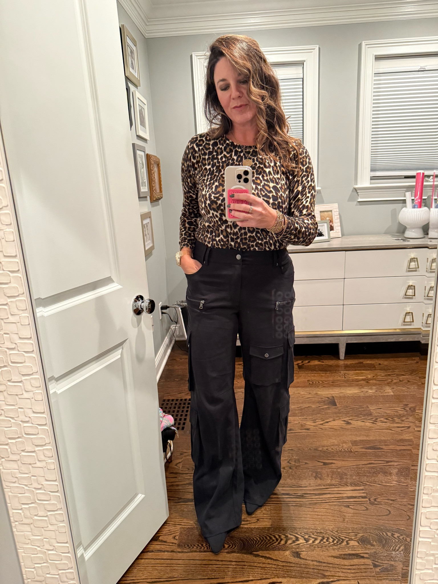Last night’s look. I’m so glad I didn’t get rid of any of my leopard print from a few years ago— it always comes in and out of style! This sweater is old J Crew but I’ve linked a few options here if you feel like you need some  🐆 in your life! 

Also these cargo pants were a great find. On super sale from Alice + Olivia 🖤 

And everything goes back to a pointy toe bootie — linked some super cute ones from Nordstrom! 

#cargopants #cargo #leopard #leopardprint #bootie #ootd #whatiwore #howtowear #over40fashion #over40style

#LTKOver40 #LTKFindsUnder100 #LTKHoliday