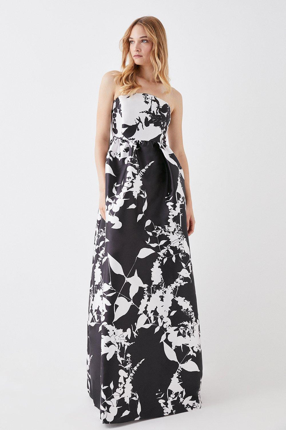 Bandeau A-line Printed Twill Gown | Coast UK & IE