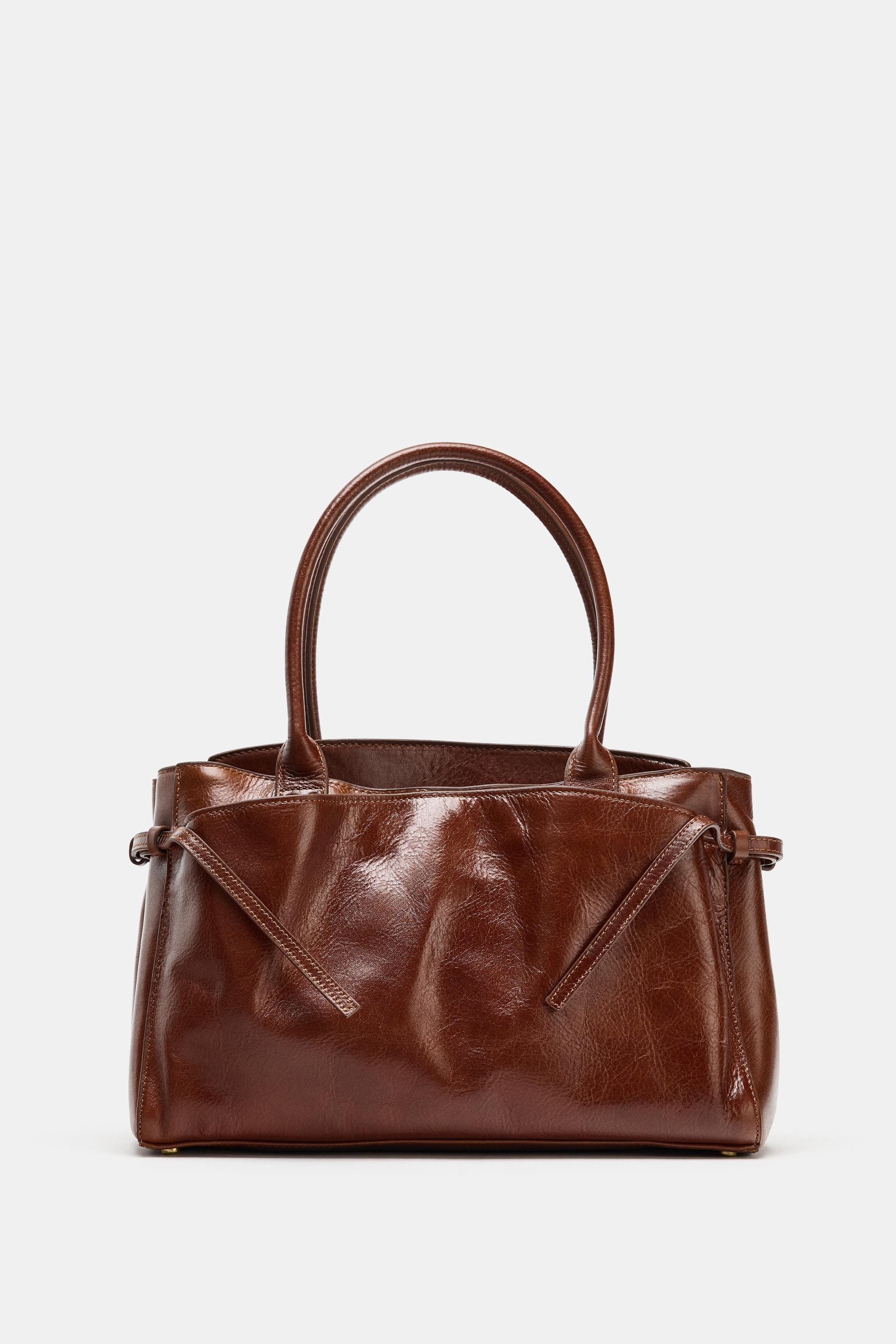 LEATHER CITY BAG | Zara US