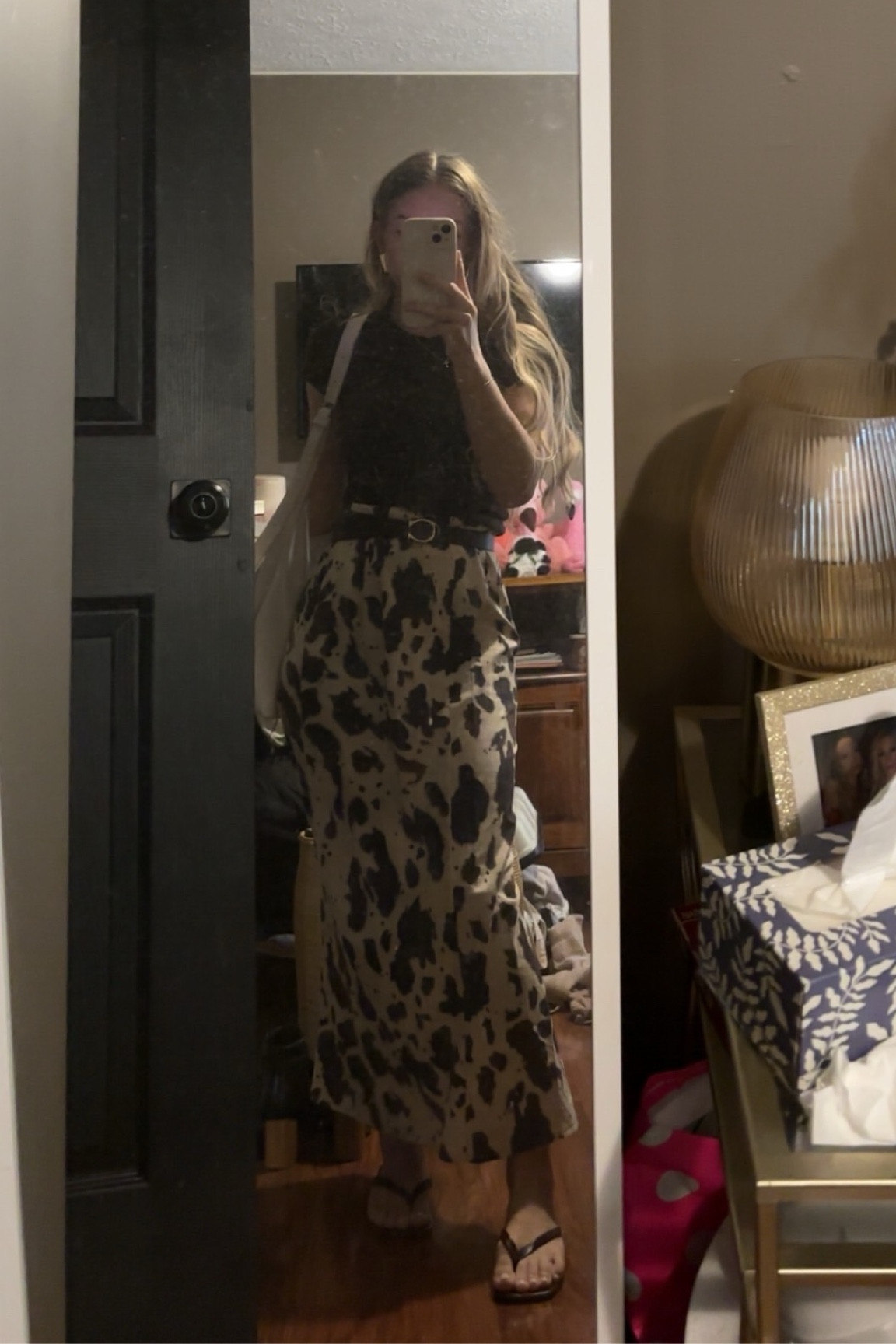 Casual cow print maxi skirt outfit🤎

#LTKootd #LTKdayinmylife