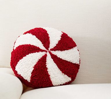 Cozy Teddy Faux Fur Peppermint Pillow | Pottery Barn (US)