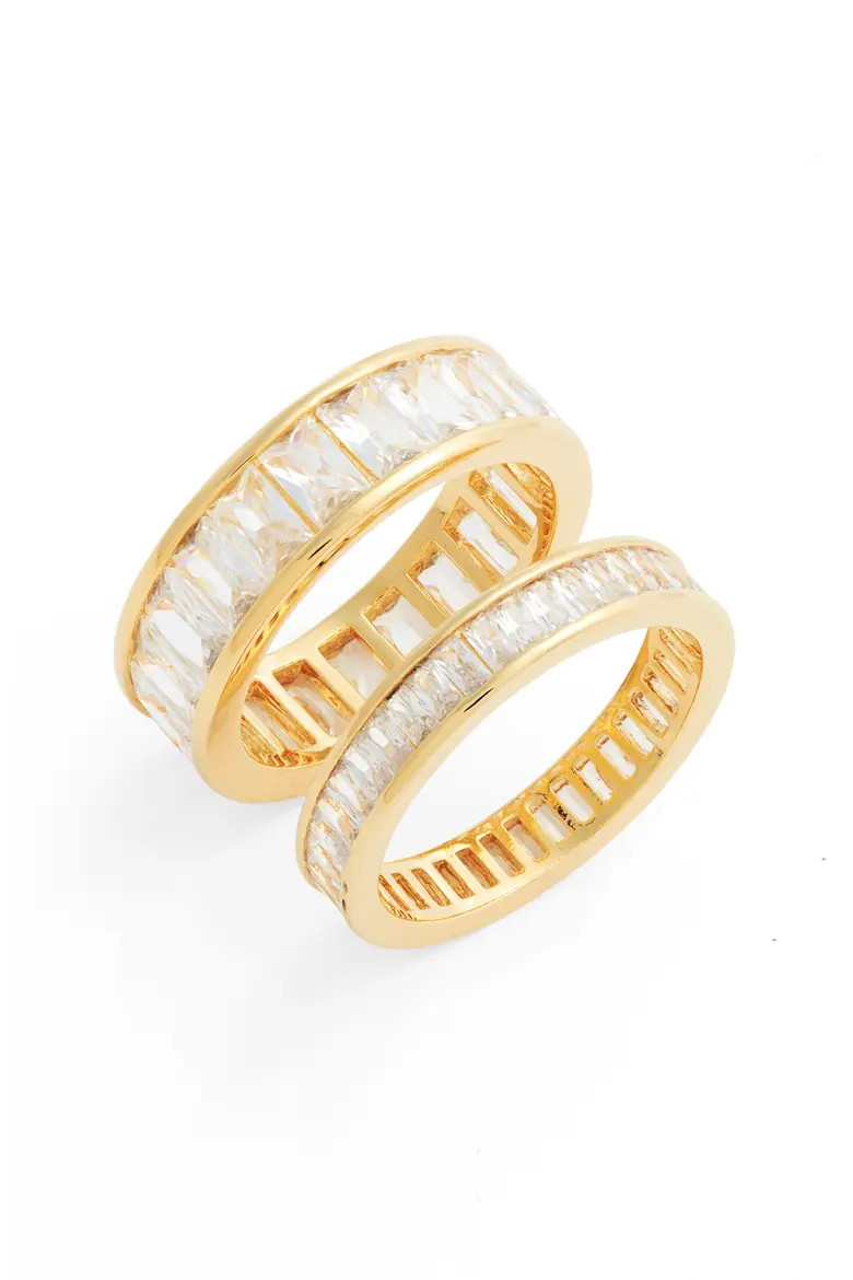 Set of 2 Channel Cubic Zirconia Rings (Women) | Nordstromrack | Nordstrom Rack