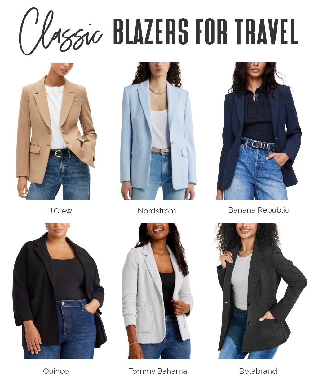 Perfect for airport outfits, business travel, and everyday sightseeing, a wrinkle-resistant, packable blazer instantly elevates any look. ✈️🧳 These stylish travel blazers make it easy to stay polished and comfortable on the go. 😊

Travel Blazer | Capsule Wardrobe | Travel Outfit Ideas | Spring Travel Style | Spring Outfit | Stylish Blazer | Travel Capsule Wardrobe | Chic Travel Outfits 

#LTKTravel