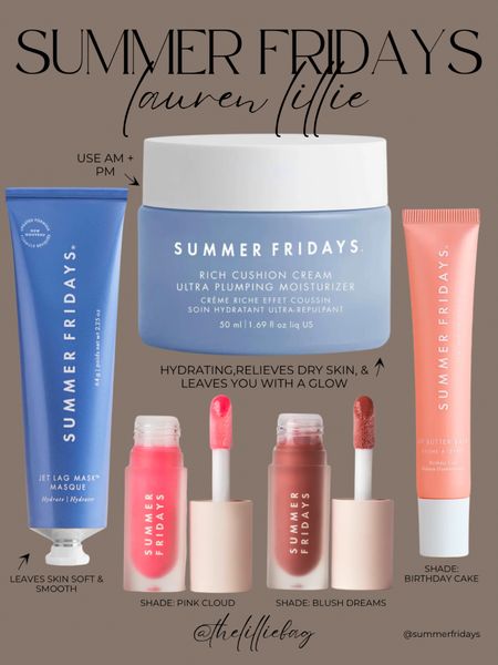 My top picks from @summerfridays! The viral rich cushion cream works as a great makeup primer and hydrating moisturizer! Love it in the morning and has been great for moisture & plumping! 

Lip butter shade: Birthday Cake
Lip oils: Pink Cloud & Blush Dreams 

#ad
Beauty. Skin care. Moisturizer. Summer Fridays. Viral. 

#LTKfindsunder100 #LTKbeauty #LTKover40