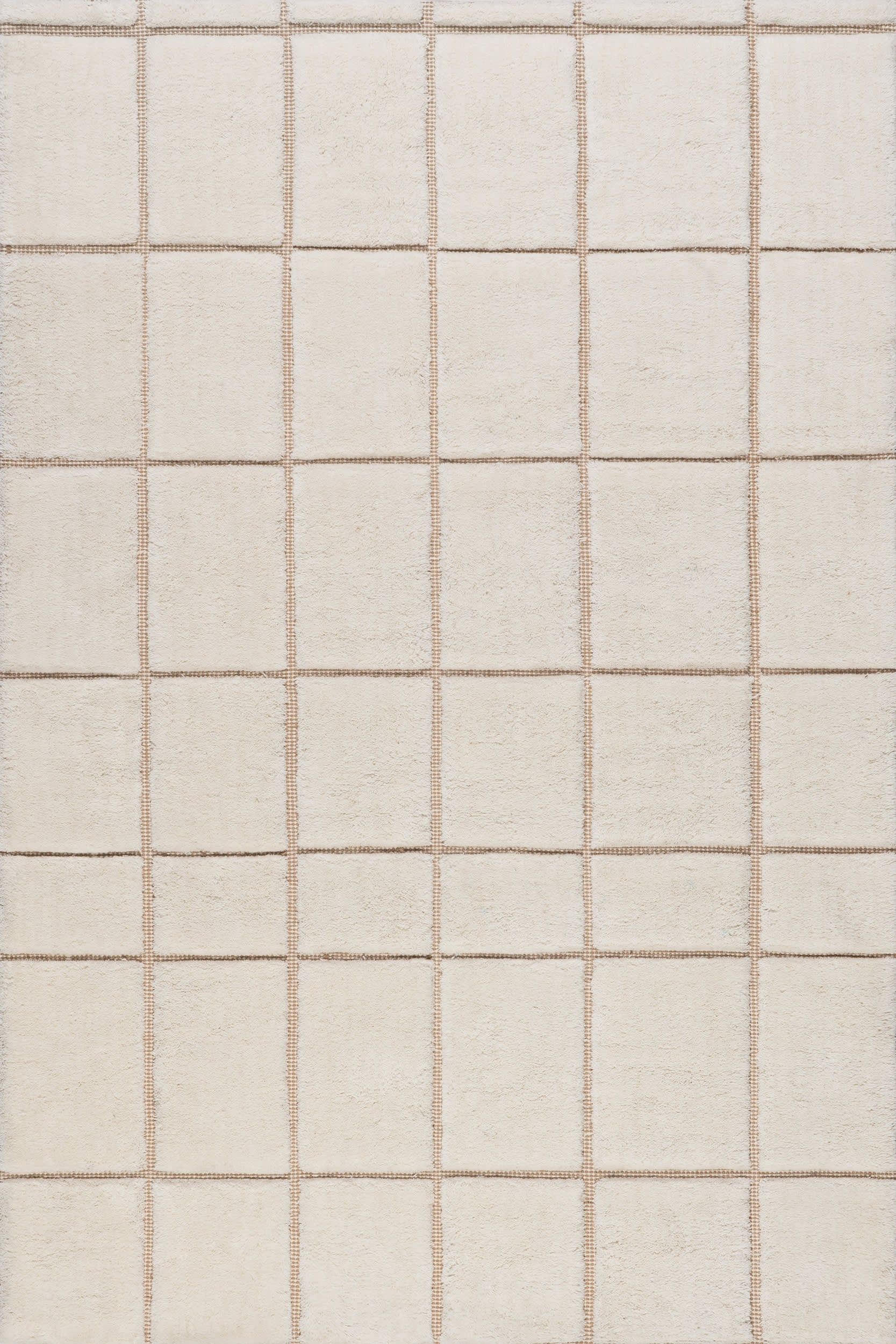 Ivory Em Checked New Zealand Wool 5' x 8' rug | Rugs USA