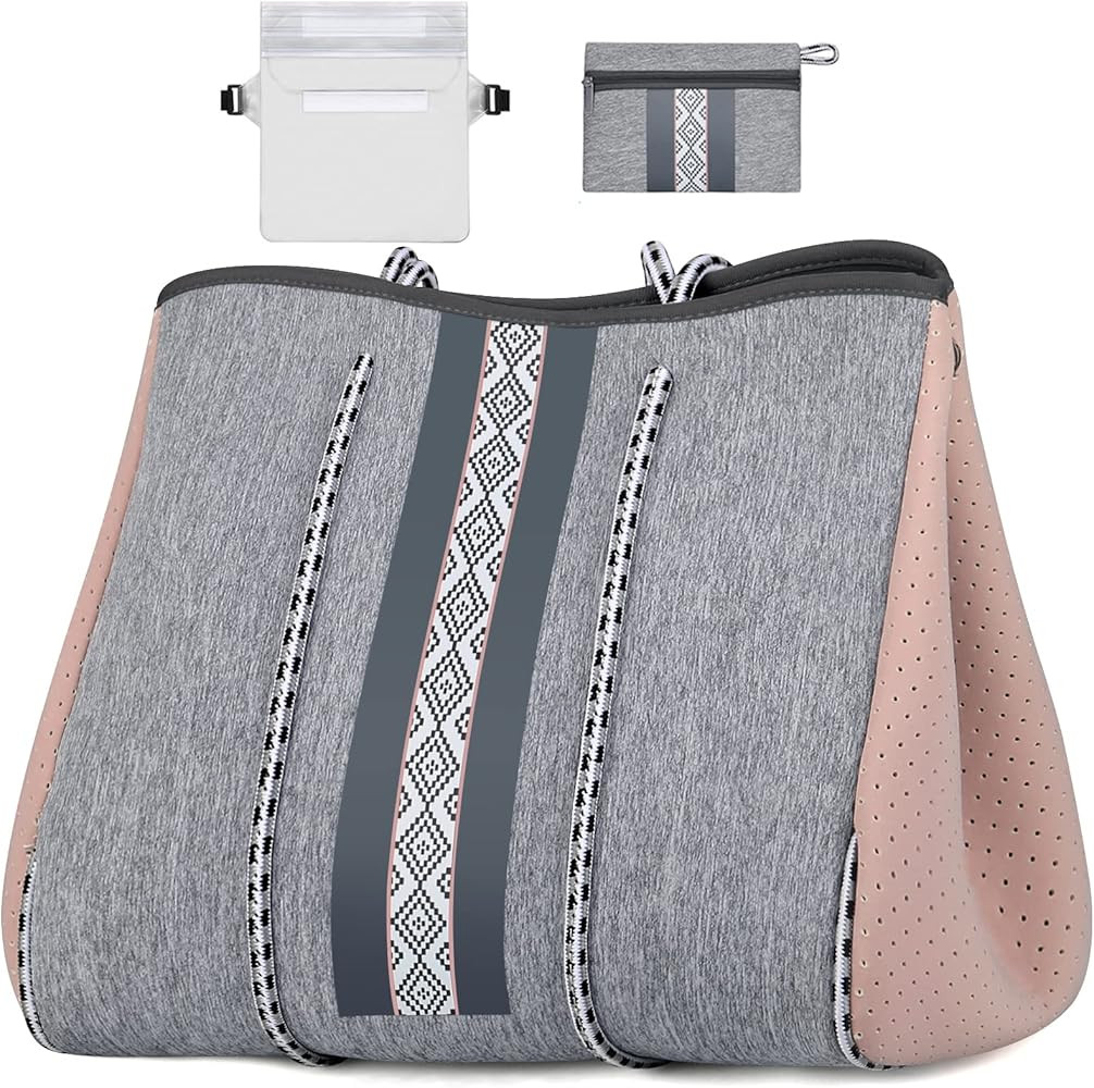 IBFUN Neoprene Bag, Large Multipurpose Beach Bag Neoprene Tote Bag with Inner Pocket for Women/Po... | Amazon (US)