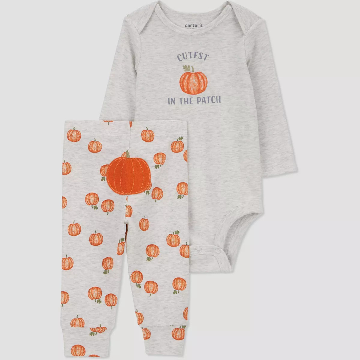 Carter's Just One You®️ Baby 2pc Pumpkins Top & Bottom Set - Orange/Gray | Target