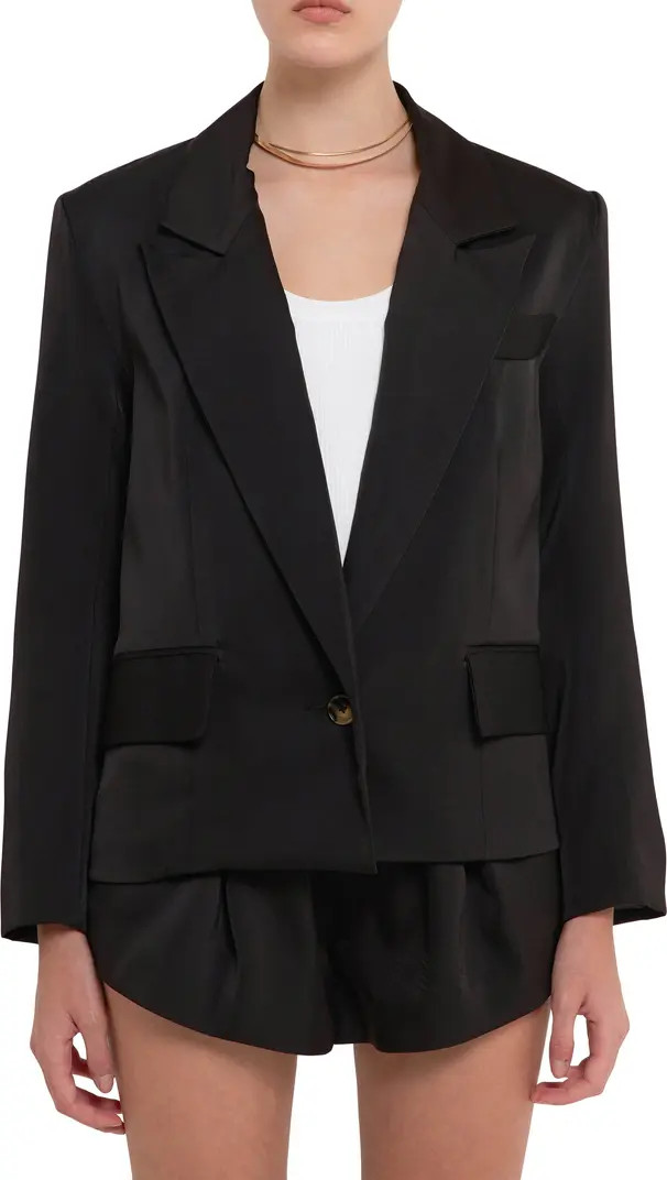 One-Button Satin Blazer | Nordstrom