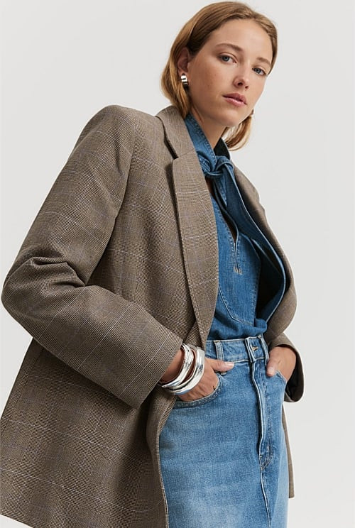 Twill Check Blazer | Country Road