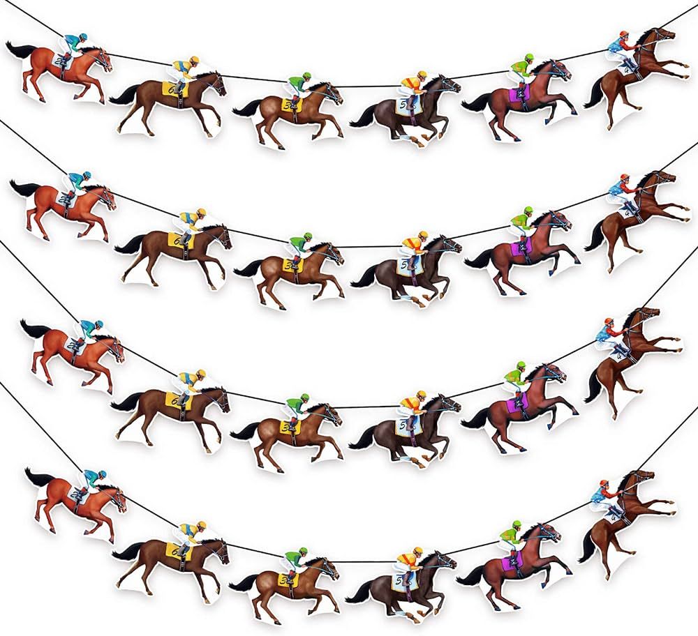 Kentucky Party Derby Day Banners Party Supplies Horse Racing Streamers Decorations（4PCS） | Amazon (US)