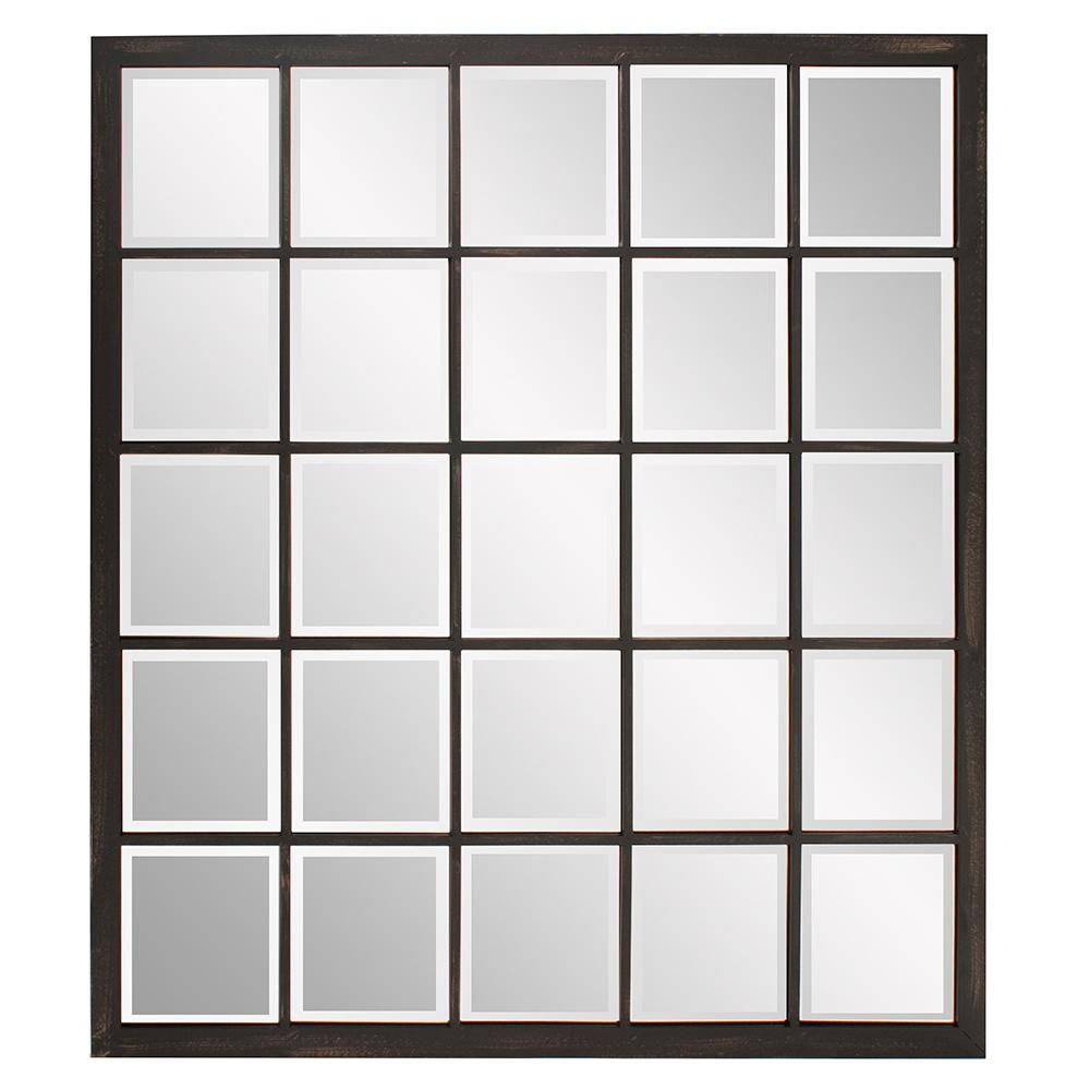 38 in. x 34 in. Window Pane Framed Mirror | The Home Depot