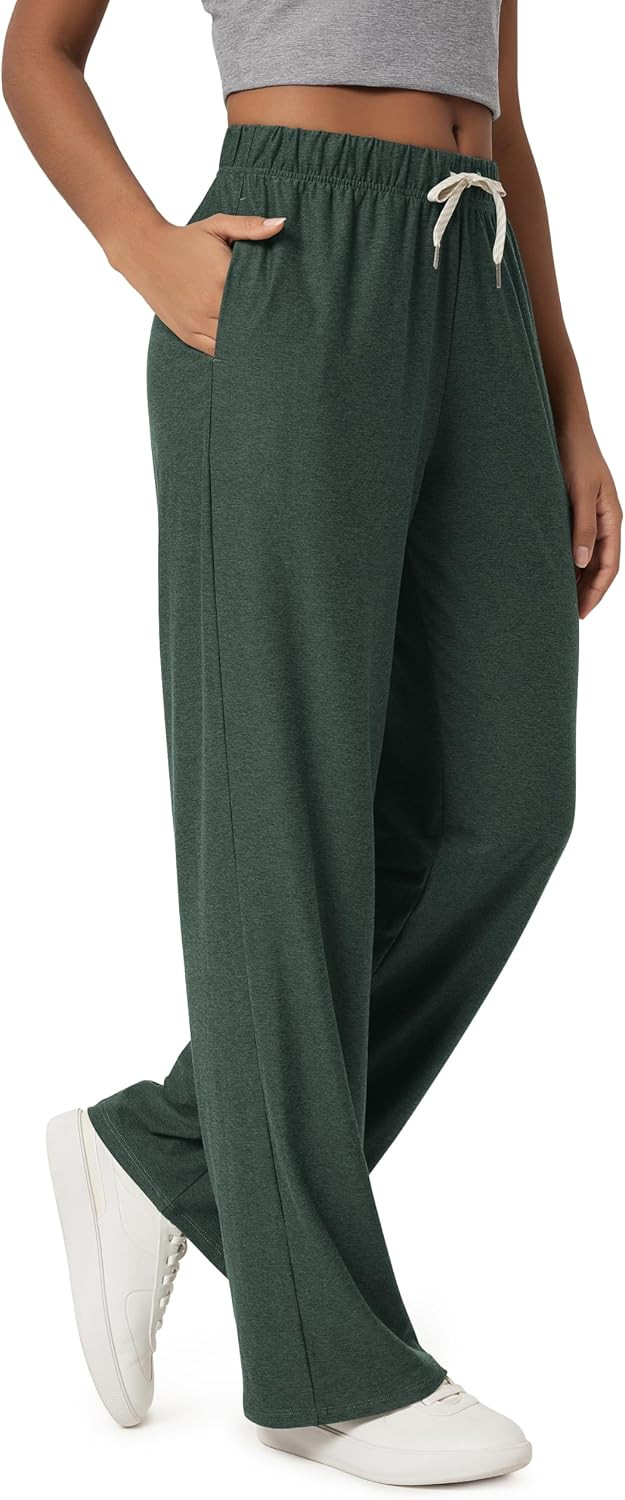 ODODOS Women's Straight Leg Pants Ultra Soft odSTRATUM Tech Relaxed Casual Pajama Lounge Pants with Pockets-27/29/31 Inseam | Amazon (US)