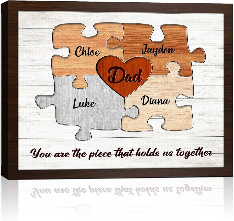 Custom Canvas Prints with Puzzles, Personalized Fathers Day Birthday Gifts for Dad from Daughter ... | Amazon (US)