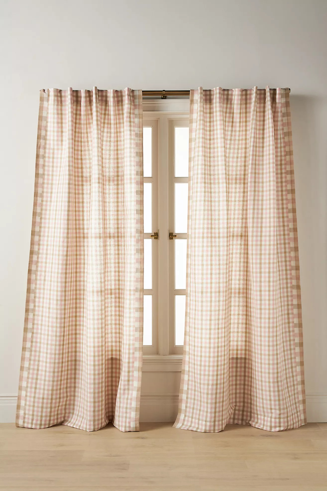 Cotton Linen Gingham Curtain | Anthropologie (US)