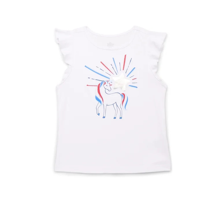 Way to Celebrate! Girls Americana Unicorn Tank Top, Sizes 4-18 | Walmart (US)