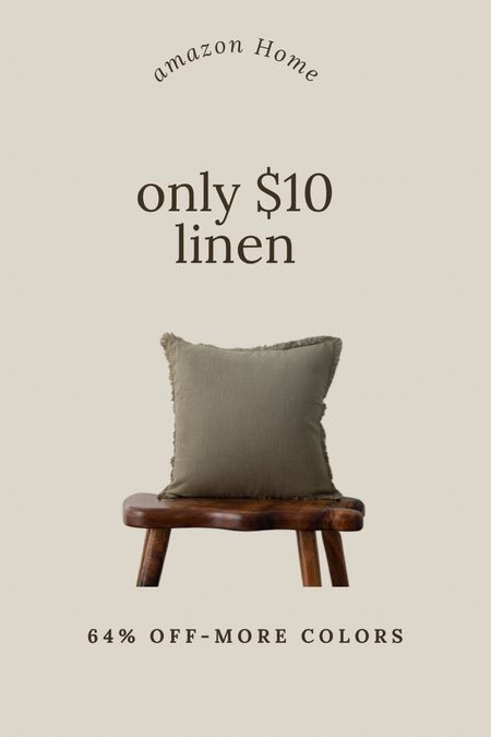 Only $10.79 this linen pillow cover is super popular from Amazon, bed pillow, sofa, pillow, green, brown pillow, they also have a cream and brown color that are also super affordable, 64% off this pillow

#LTKstyletip #LTKsalealert #LTKhome