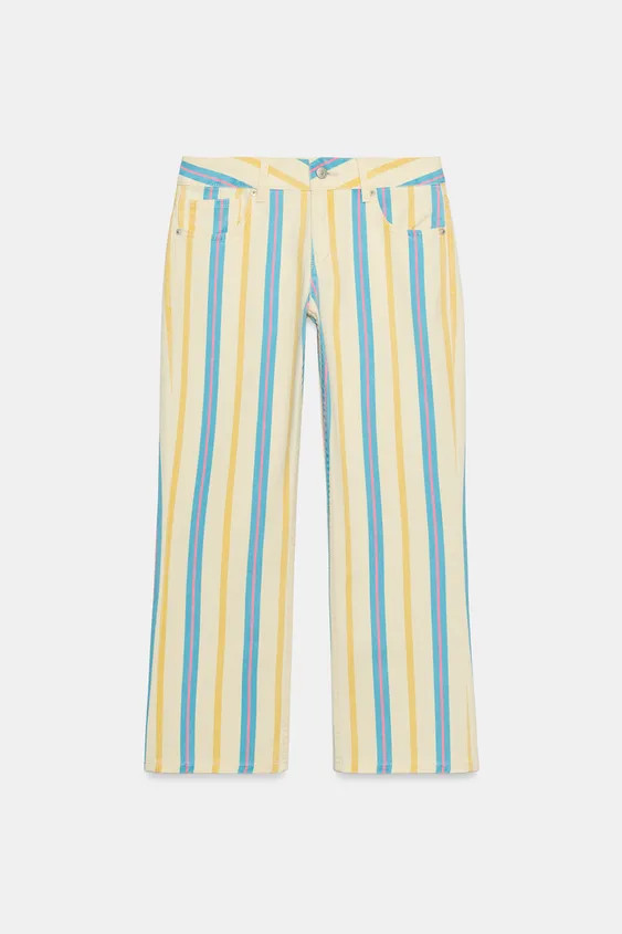 TRF LOW-RISE STRAIGHT STRIPED JEANS | Zara UK