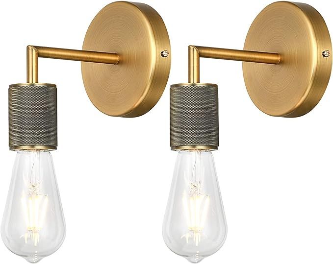 XHSESA Vintage Wall Light Fixture Industrial Sconce Vanity Light Antique Brass Lamp Bathroom Vani... | Amazon (US)