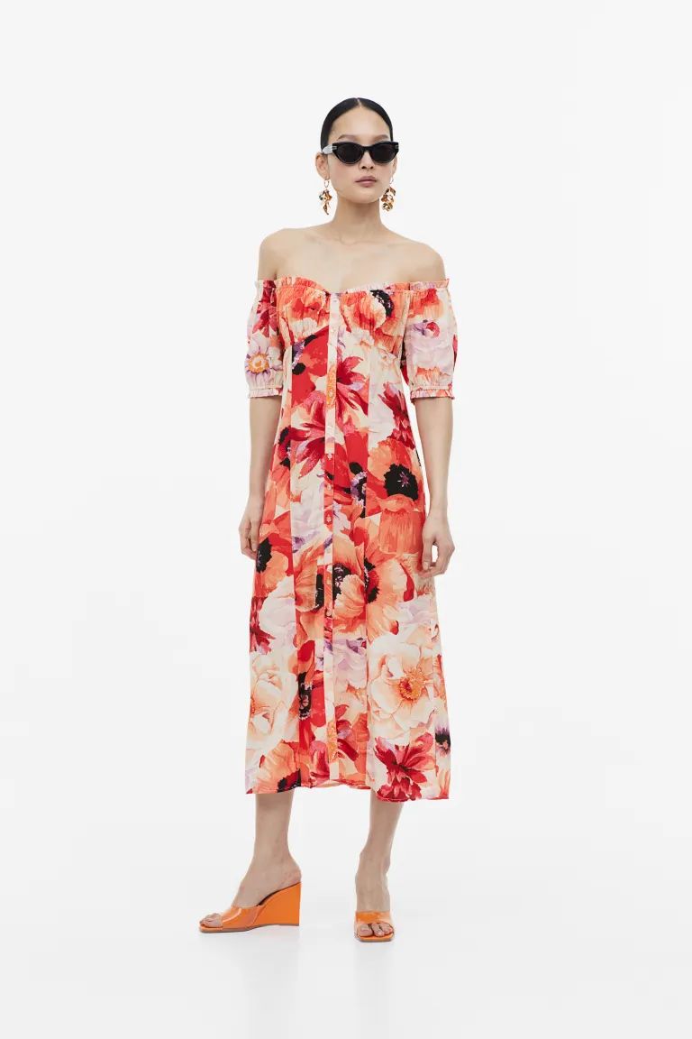 Robe épaules nues en crêpe | H&M (FR & ES & IT)