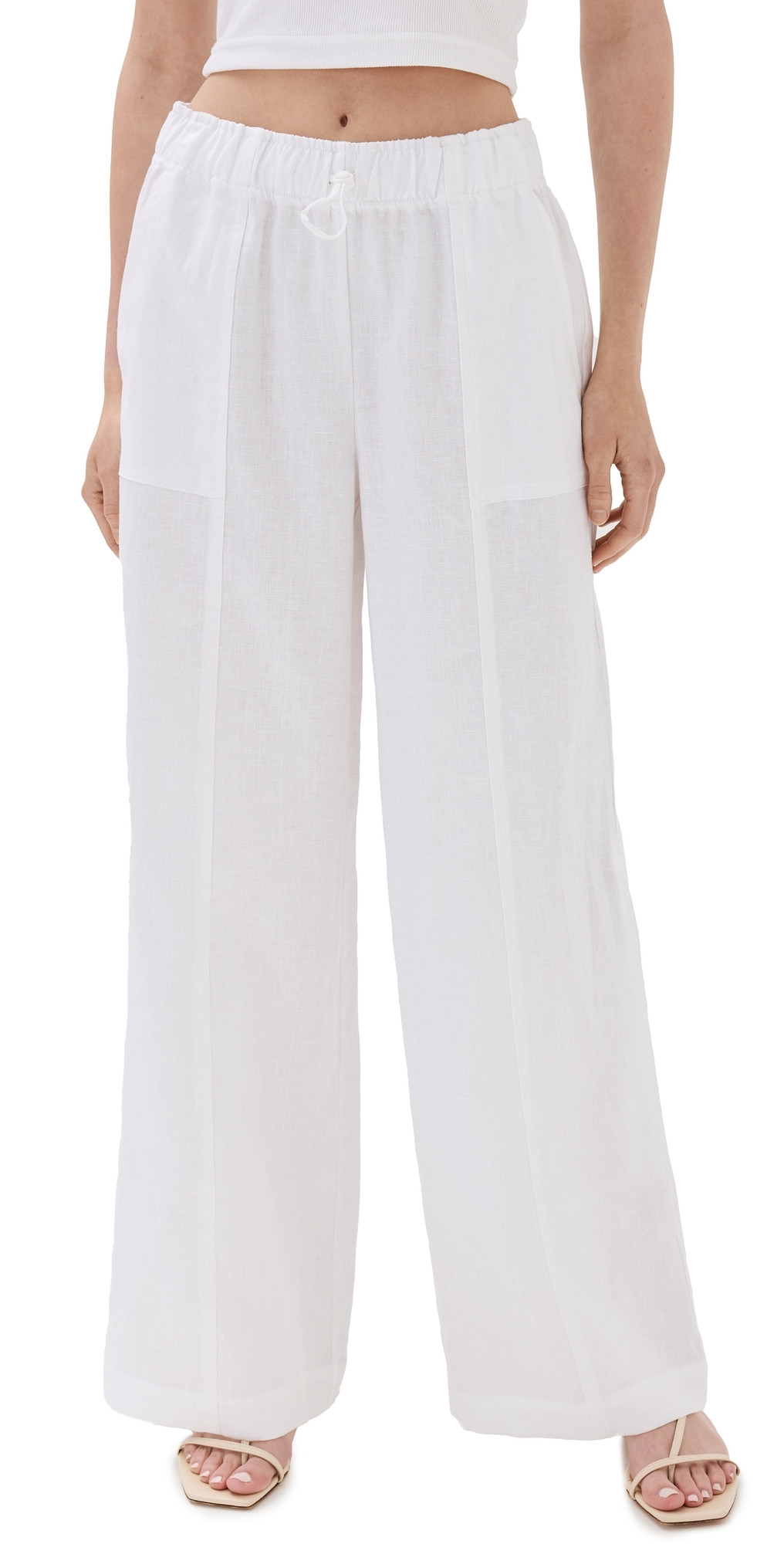 Reformation Declan Linen Pants White XL | Shopbop