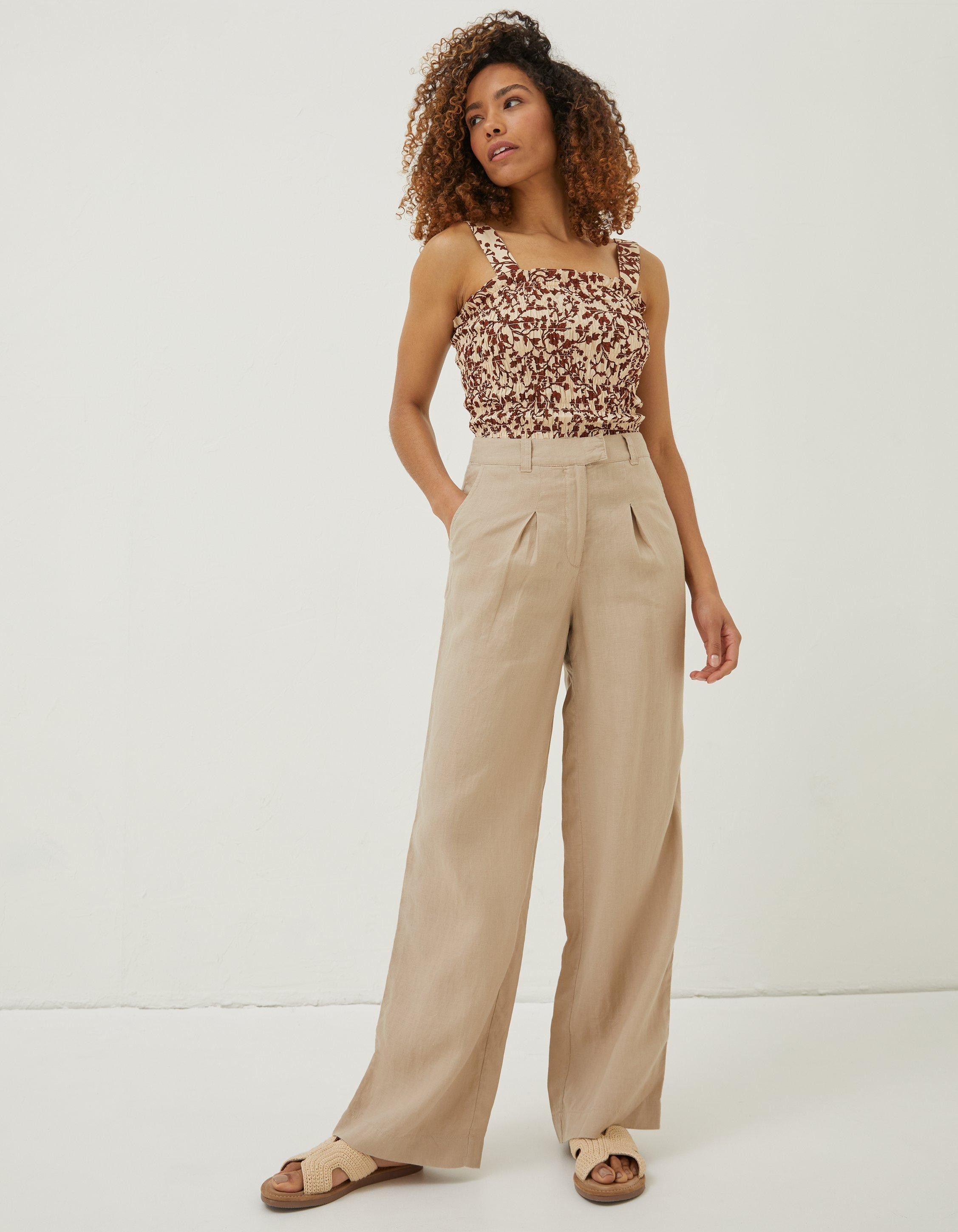 Ives Wide Leg Linen Trousers | FatFace (US & Canada)