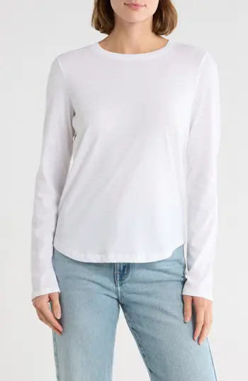 Madewell Softfade Long Sleeve T-Shirt in White at Nordstrom Rack, Size Large | Nordstrom Rack