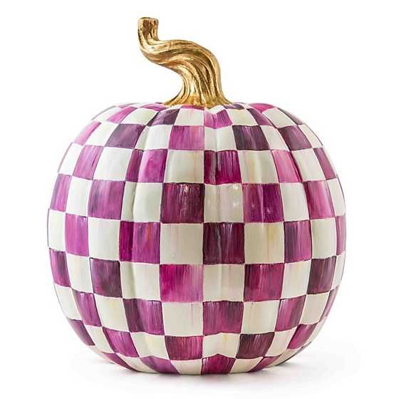 Plum Check Pumpkin - Large | MacKenzie-Childs