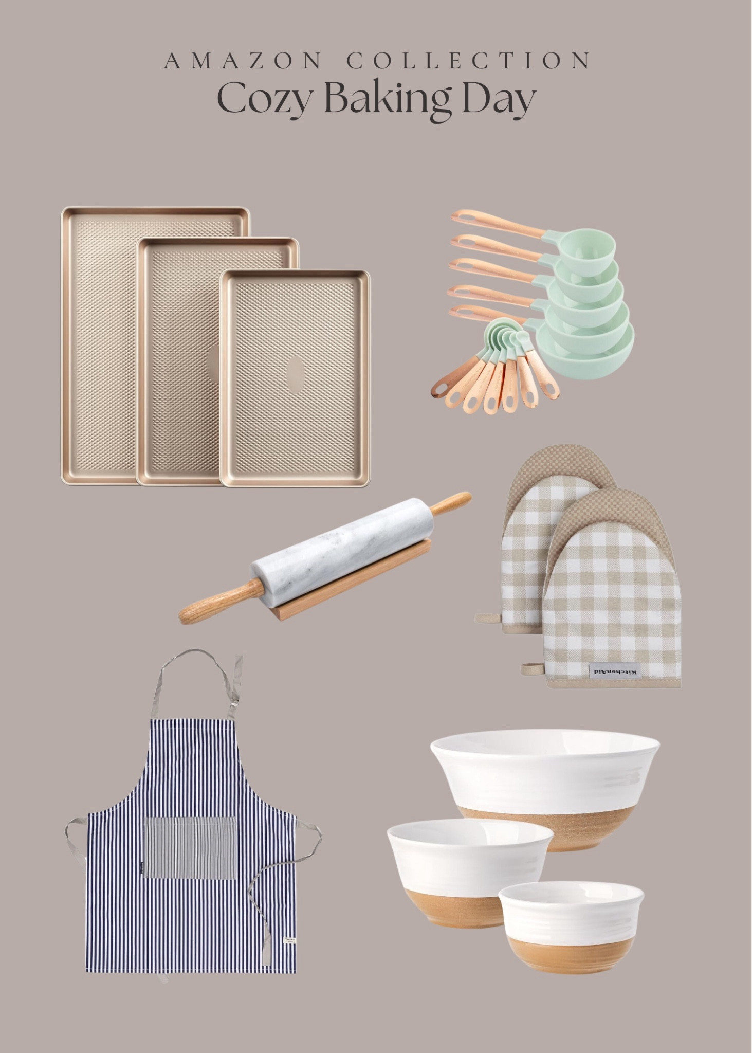 We love a cozy baking day inside with our little ones, and why not do it in style? 💁🏼‍♀️

#baking #cooking #bakeware #cookware #apron #measuring #potholder #bowl

#LTKhome #LTKfindsunder100 #LTKfamily