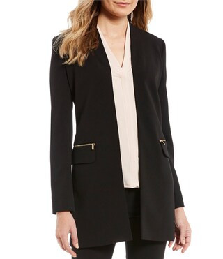 Scuba Crepe Open Front Topper Jacket | Dillards