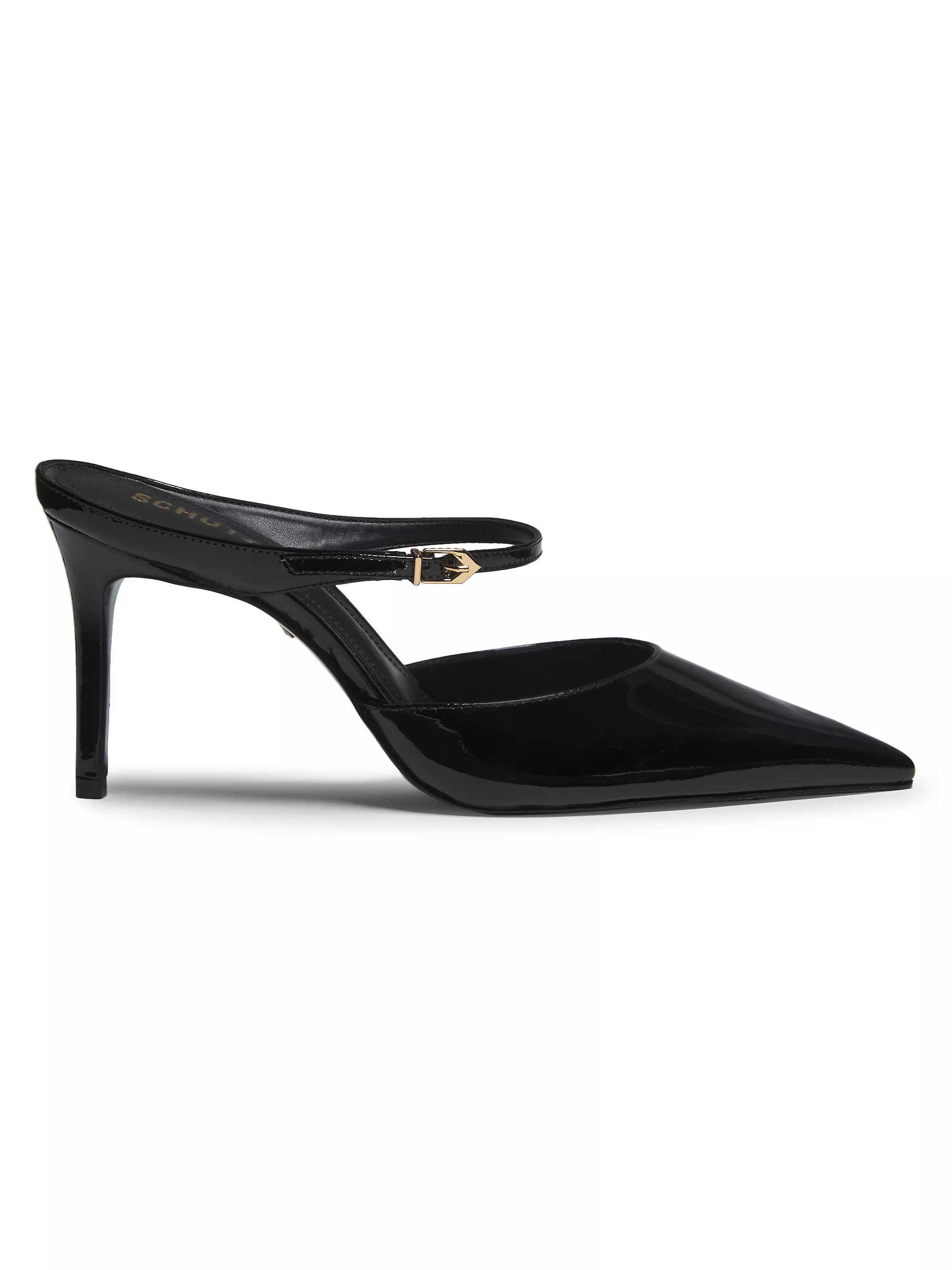 Shop Schutz Laura 75MM Patent Leather Mules | Saks Fifth Avenue | Saks Fifth Avenue