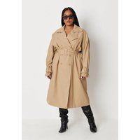 Plus Size Sand Oversized Trench Coat | Missguided (US & CA)