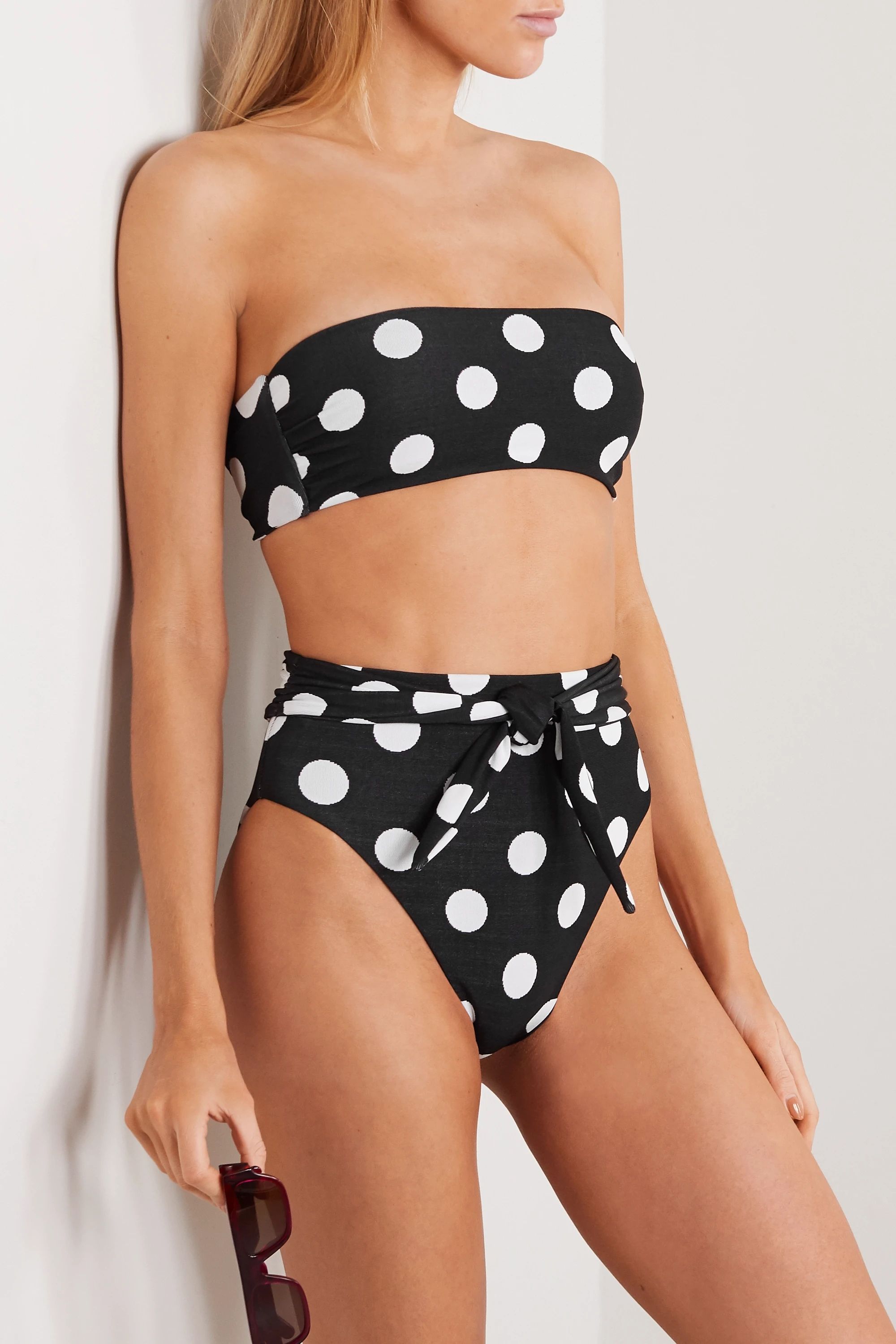 + NET SUSTAIN Abigail polka-dot bandeau bikini top | NET-A-PORTER (US)
