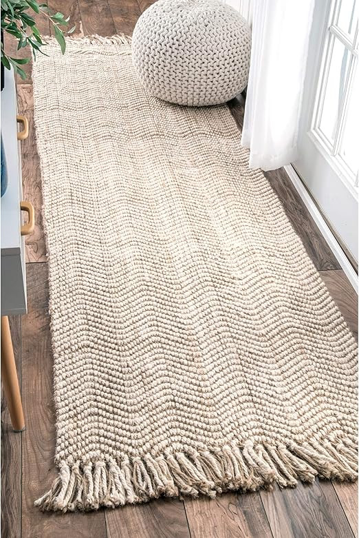 nuLOOM Wavy Chevron Jute Runner Rug, 2' 6" x 8', Natural | Amazon (US)