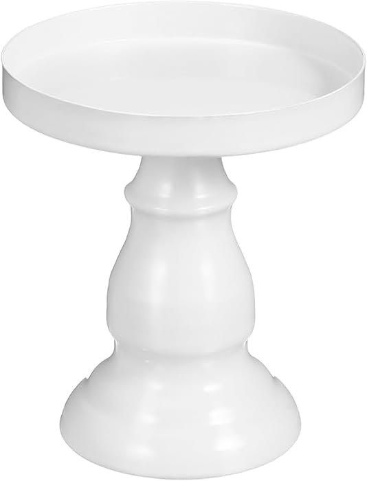 Luxshiny Single Cake Pan - White Pedestal Cupcake Stands Holder Tray for Wedding Birthday Accesso... | Amazon (US)