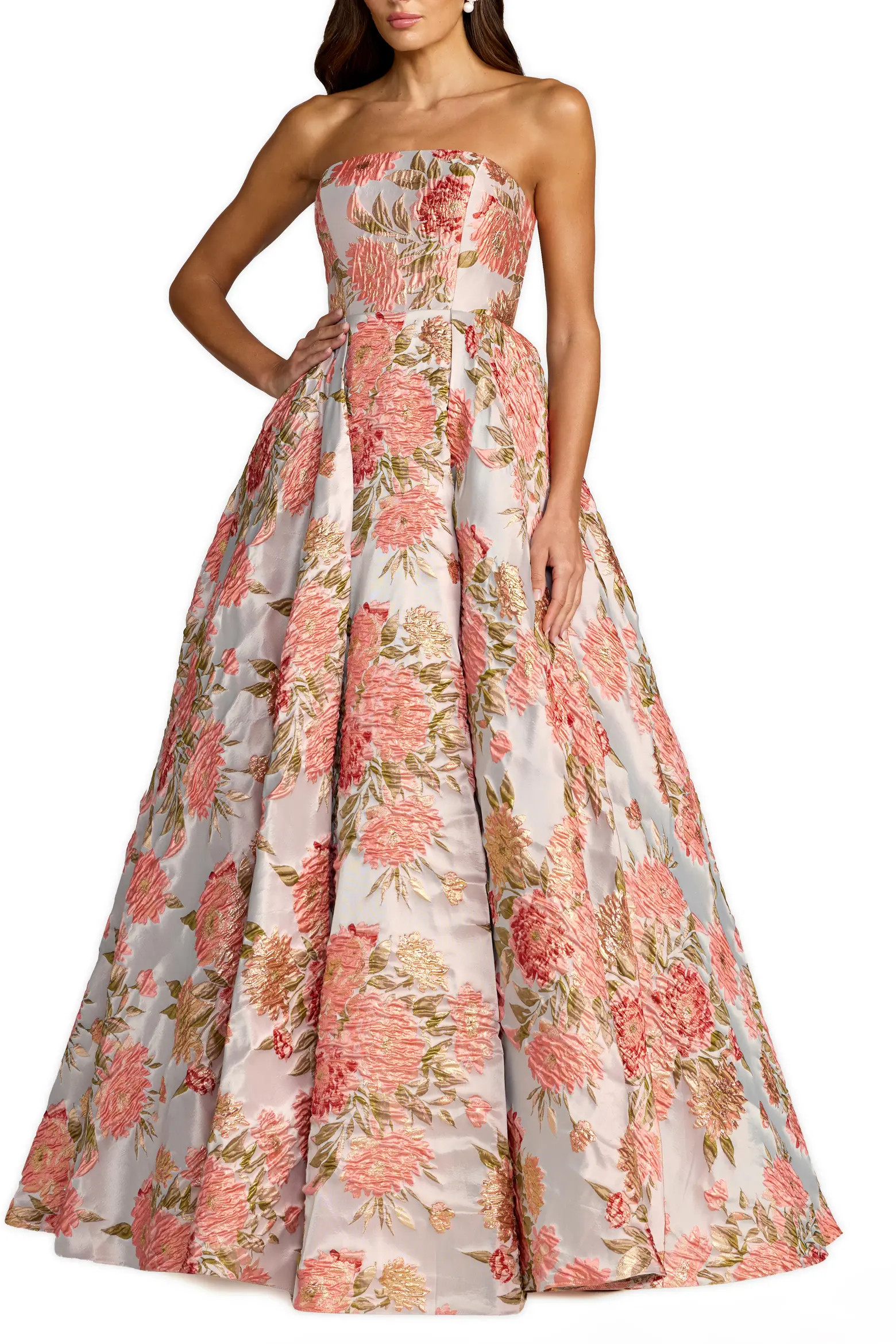 Strapless Floral Brocade Ball Gown With Pockets (Women) | Nordstrom | Nordstrom
