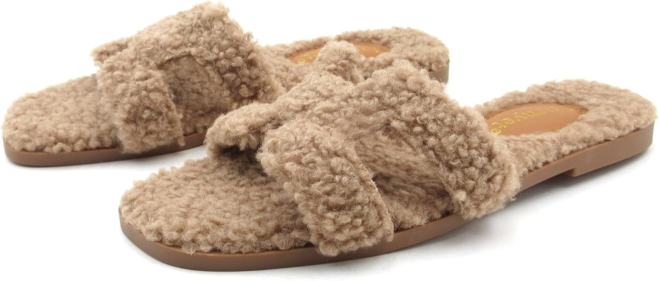 Women's Furry Slippers - Versatile Indoor/Outdoor Slippers with Plush Cotton Upper and Soft Sole ... | Amazon (US)