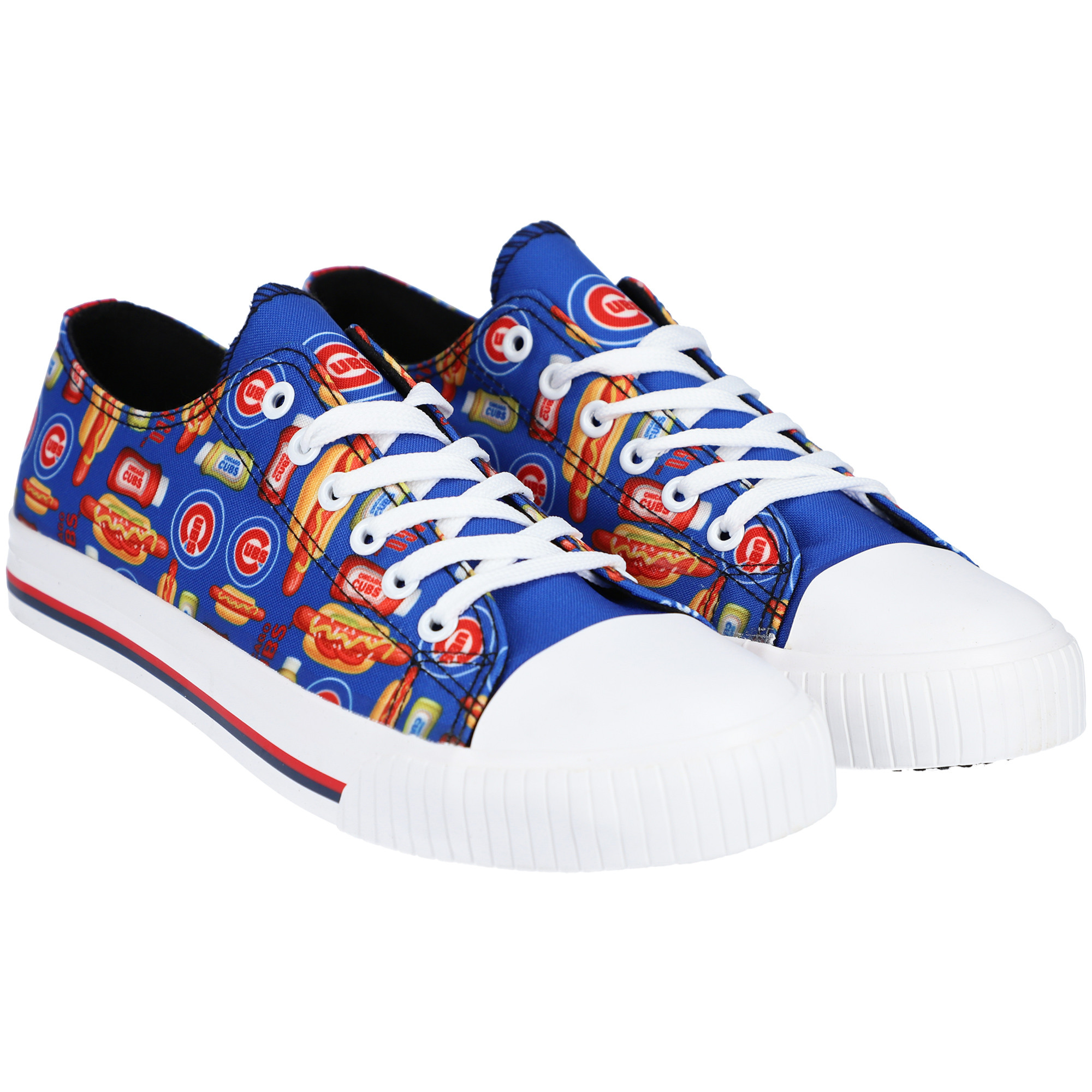 Chicago Cubs FOCO Food Print Low Top Canvas Sneakers | Fanatics