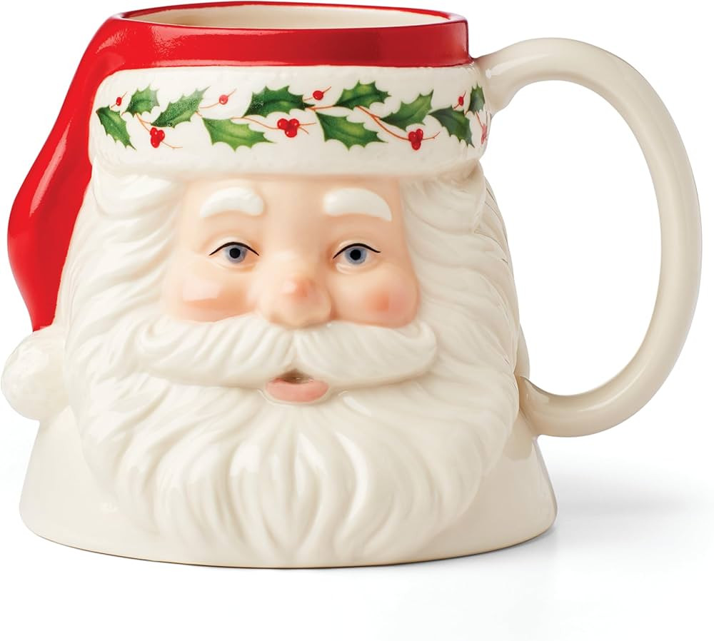 Lenox 895044 Holiday Santa Mug, Multicolor, 16 oz, Christmas Drinkware | Amazon (US)