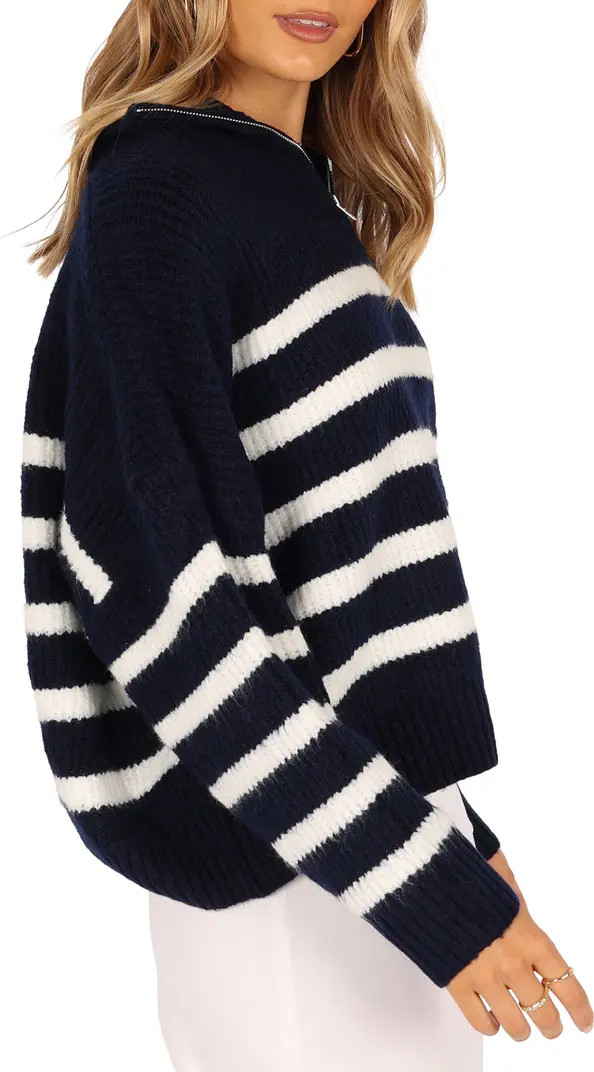 Miranda Stripe Quarter Zip Sweater | Nordstrom