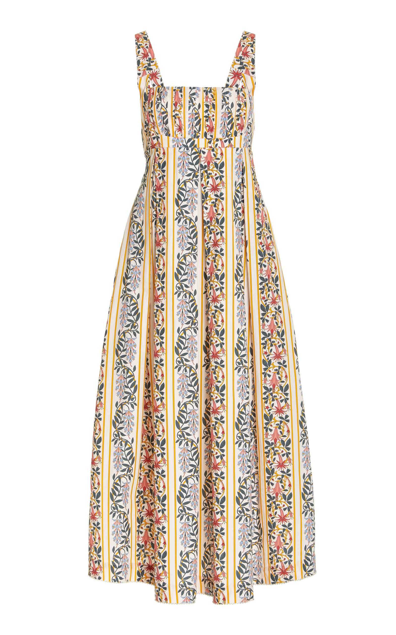 Agua by Agua Bendita - Women's Hortensia Pleated Floral Cotton Maxi Dress - Multi - M - Moda Operand | Moda Operandi (Global)