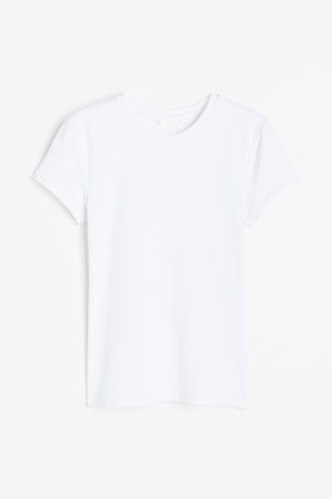 Fitted microfibre T-shirt | H&M (UK, MY, IN, SG, PH, TW, HK)